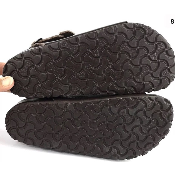 BIRKENSTOCK Brown Milano Sandals Leather Footbed - Picture 7 of 8